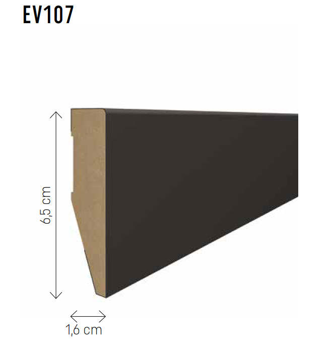 Plinta Evera 65 Negru EV107, 1 buc