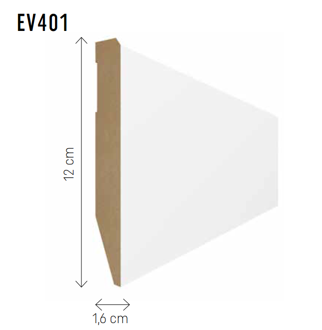 The Decorators: Plinta Evera 120 Alb EV401, 1 buc