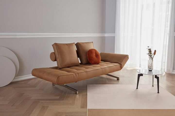 The Decorators: Canapea extensibila Ghia Chrome Faunal Brown 80x210 cm