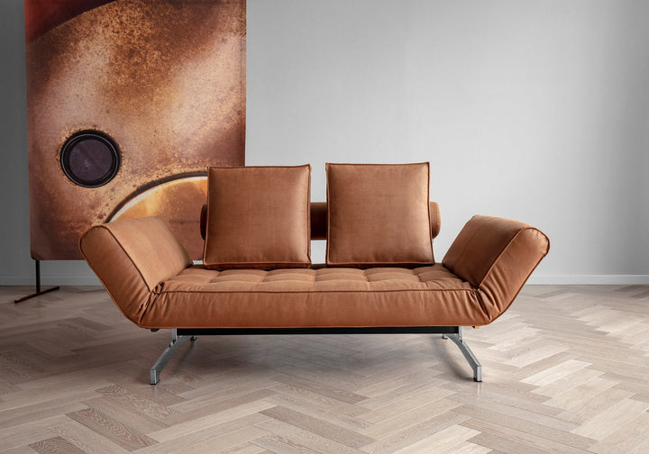 The Decorators: Canapea extensibila Ghia Chrome Faunal Brown 80x210 cm