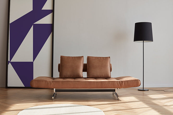 The Decorators: Canapea extensibila Ghia Chrome Faunal Brown 80x210 cm