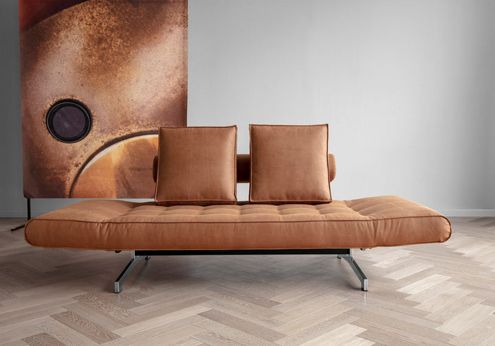The Decorators: Canapea extensibila Ghia Chrome Faunal Brown 80x210 cm