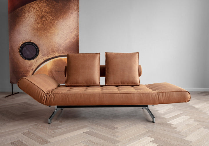 The Decorators: Canapea extensibila Ghia Chrome Faunal Brown 80x210 cm