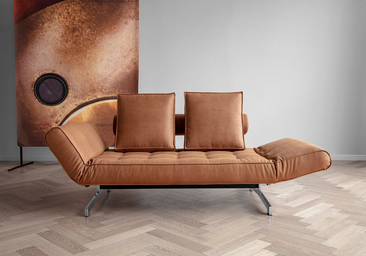The Decorators: Canapea extensibila Ghia Chrome Faunal Brown 80x210 cm