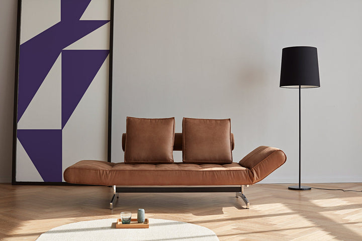 The Decorators: Canapea extensibila Ghia Chrome Faunal Brown 80x210 cm