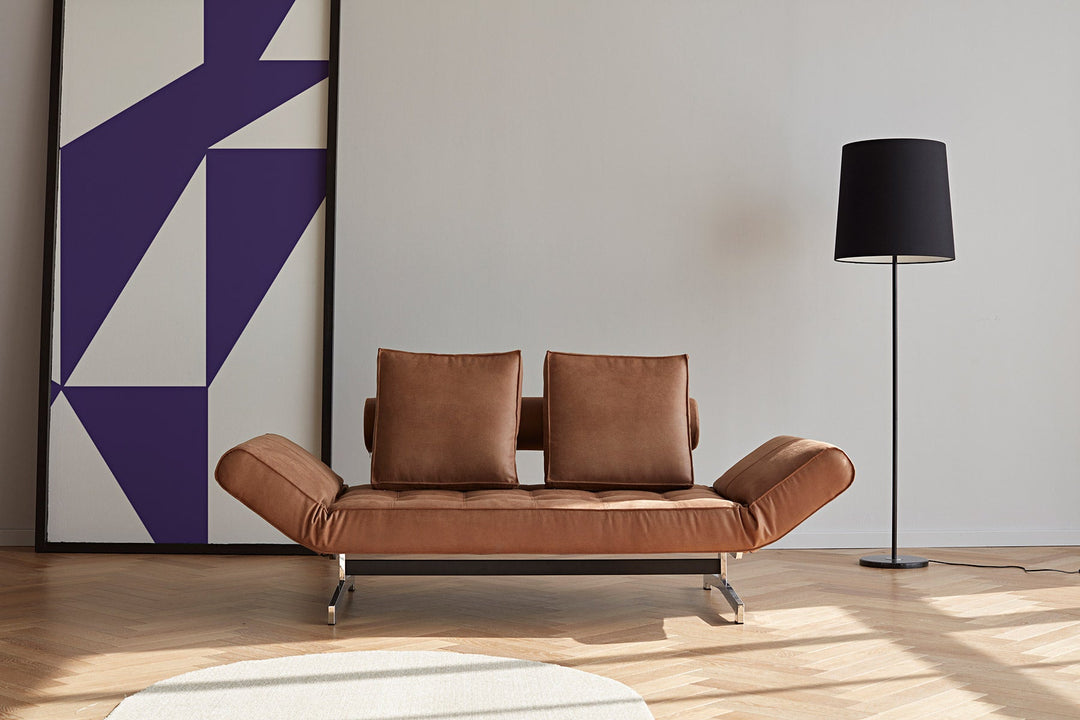 The Decorators: Canapea extensibila Ghia Chrome Faunal Brown 80x210 cm