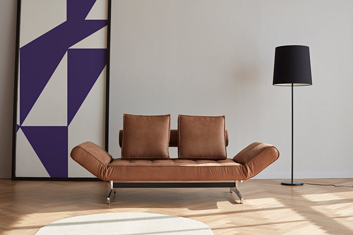 The Decorators: Canapea extensibila Ghia Chrome Faunal Brown 80x210 cm