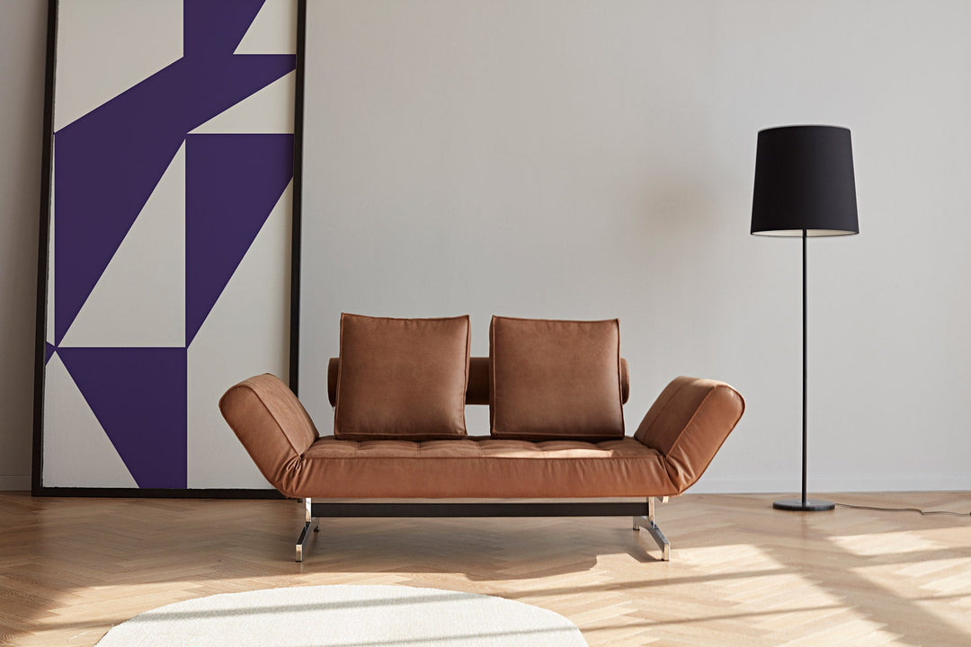 The Decorators: Canapea extensibila Ghia Chrome Faunal Brown 80x210 cm