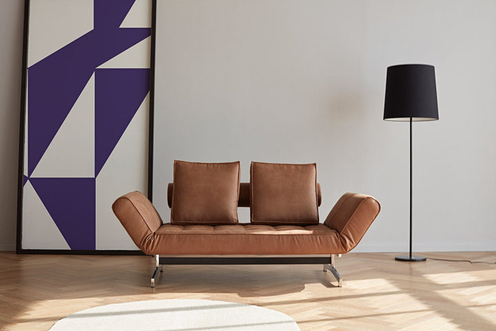 The Decorators: Canapea extensibila Ghia Chrome Faunal Brown 80x210 cm