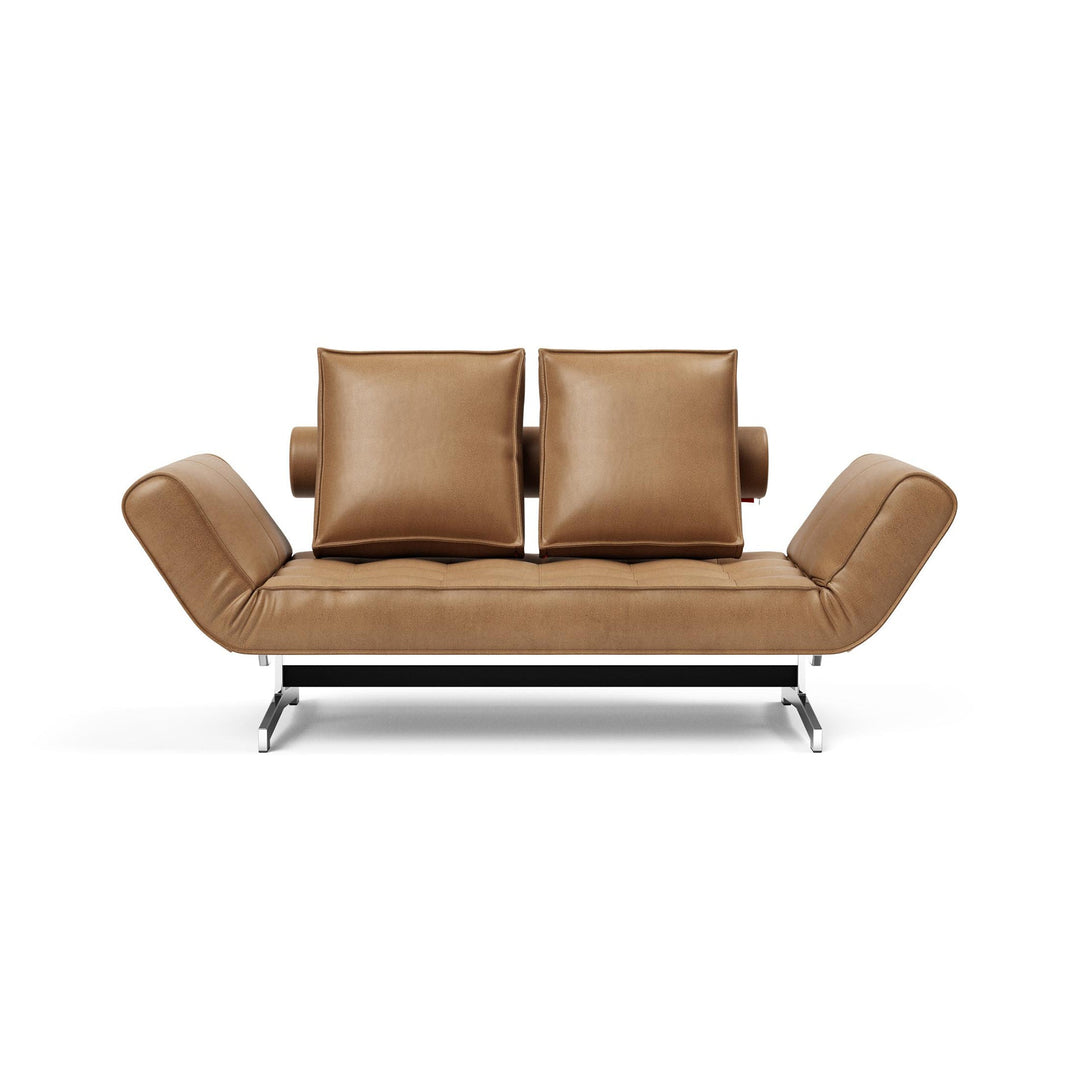 The Decorators: Canapea extensibila Ghia Chrome Faunal Brown 80x210 cm