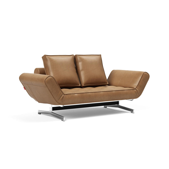The Decorators: Canapea extensibila Ghia Chrome Faunal Brown 80x210 cm