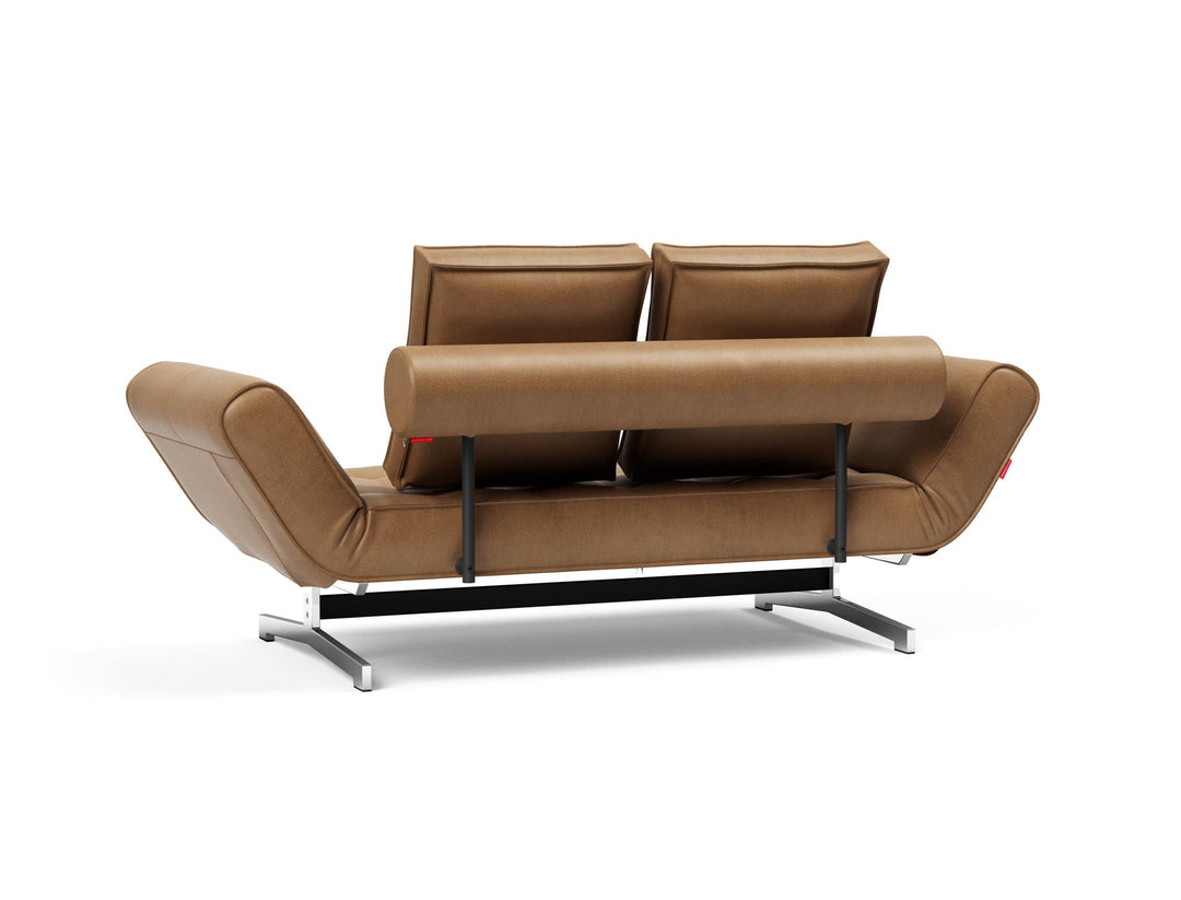 The Decorators: Canapea extensibila Ghia Chrome Faunal Brown 80x210 cm