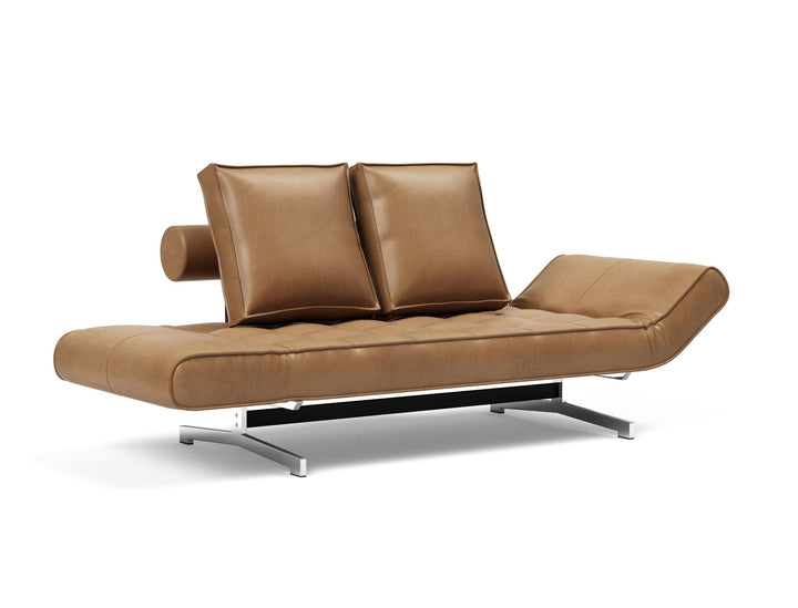 The Decorators: Canapea extensibila Ghia Chrome Faunal Brown 80x210 cm