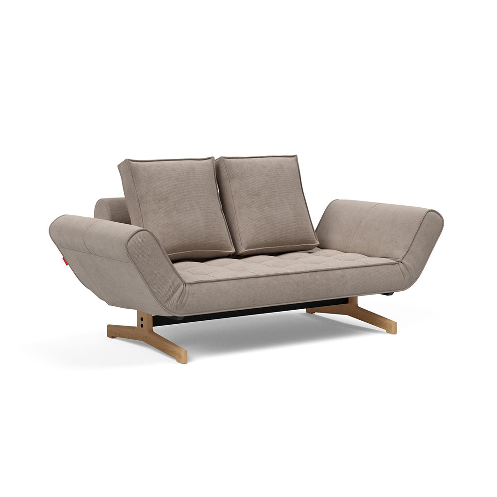 Canapea extensibila Ghia Wood Cordufine Beige 80x210 cm