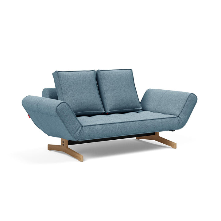 The Decorators: Canapea extensibila Ghia Wood Mixed Dance Light Blue 80x210 cm