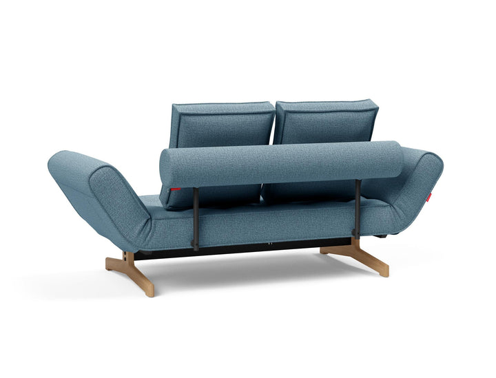The Decorators: Canapea extensibila Ghia Wood Mixed Dance Light Blue 80x210 cm