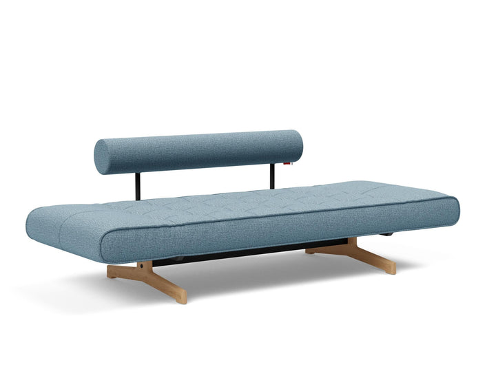 The Decorators: Canapea extensibila Ghia Wood Mixed Dance Light Blue 80x210 cm