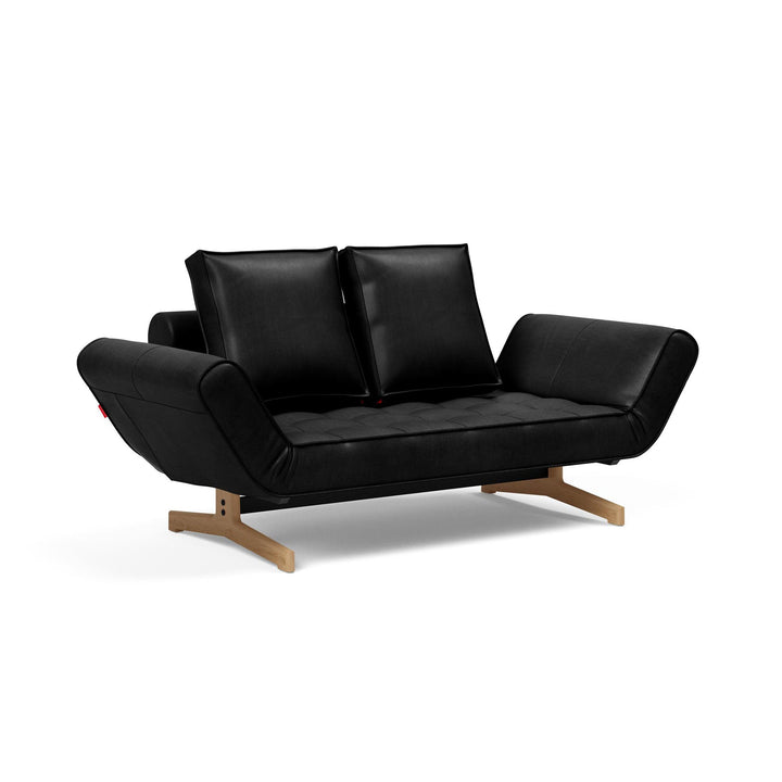 The Decorators: Canapea extensibila Ghia Wood Faunal Black 80x210 cm