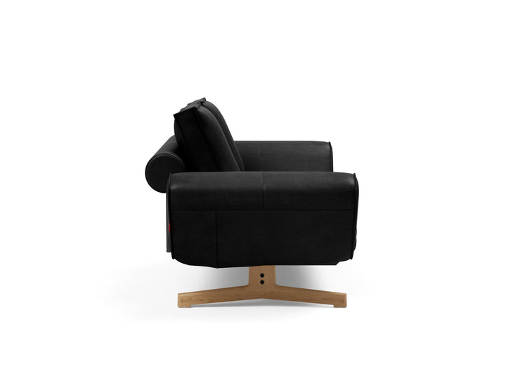 The Decorators: Canapea extensibila Ghia Wood Faunal Black 80x210 cm