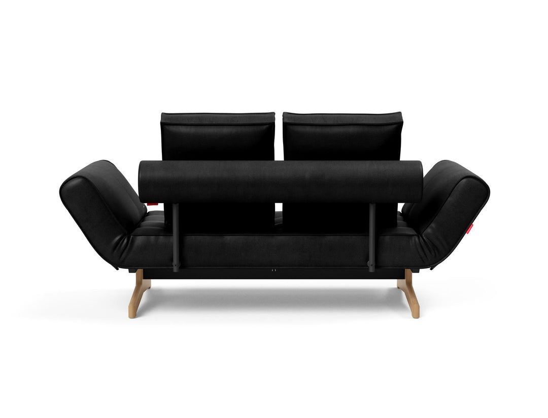 The Decorators: Canapea extensibila Ghia Wood Faunal Black 80x210 cm