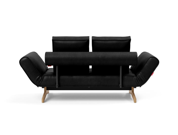 The Decorators: Canapea extensibila Ghia Wood Faunal Black 80x210 cm
