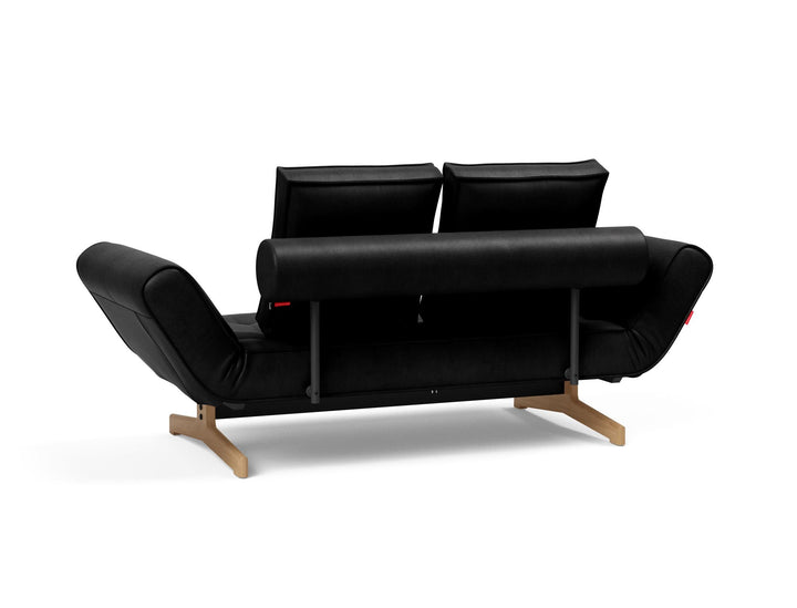 The Decorators: Canapea extensibila Ghia Wood Faunal Black 80x210 cm