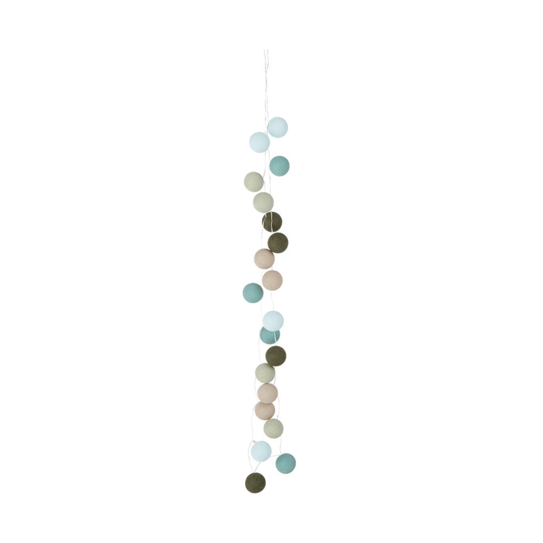 The Decorators: Ghirlanda luminoasa cu bile din bumbac, Fresh, albastra, 378 cm