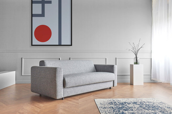 The Decorators: Canapea extensibila Killian Twist Granite, saltea Dual Mattress 140x195 cm