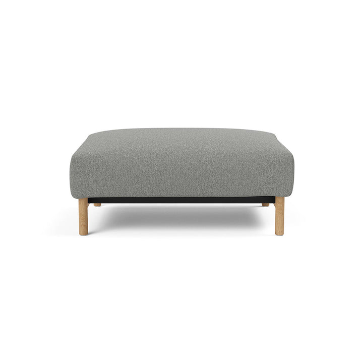 The Decorators: Taburet otoman Malloy Wood Bouclé Ash Grey 75x100 cm