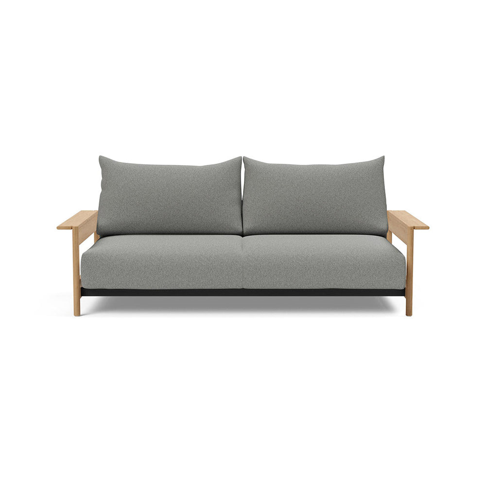 The Decorators: Canapea extensibila Malloy Wood Bouclé Ash Grey 150x200cm