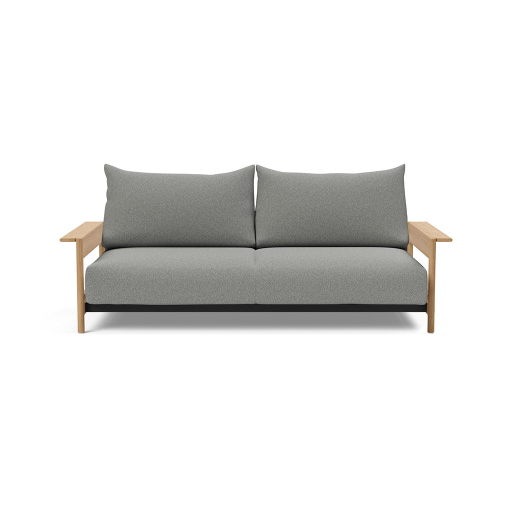 The Decorators: Canapea extensibila Malloy Wood Bouclé Ash Grey 150x200cm