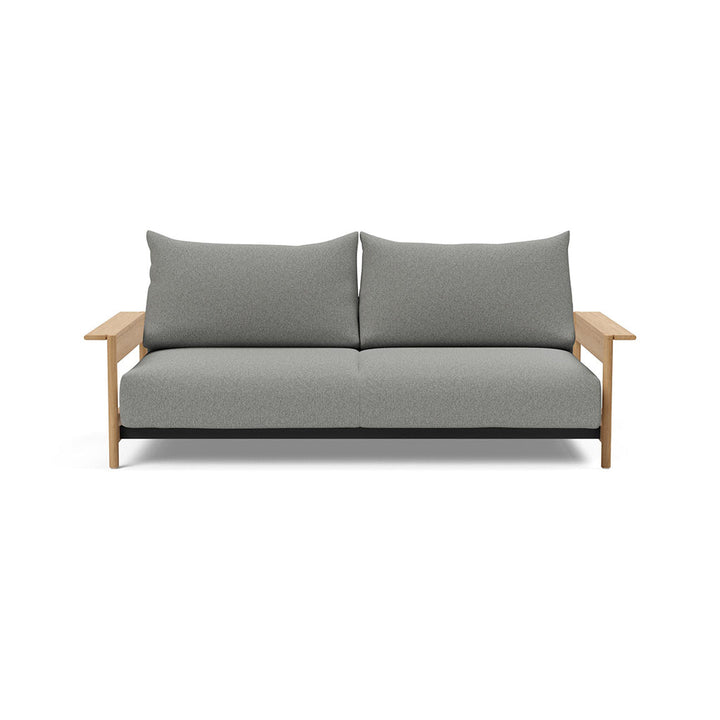 The Decorators: Canapea extensibila Malloy Wood Bouclé Ash Grey 150x200cm