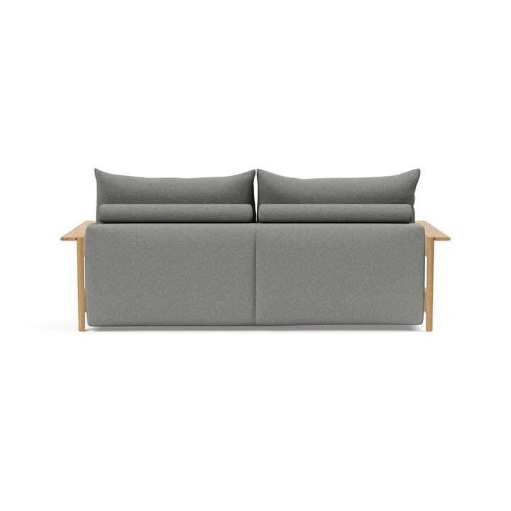 The Decorators: Canapea extensibila Malloy Wood Bouclé Ash Grey 150x200cm