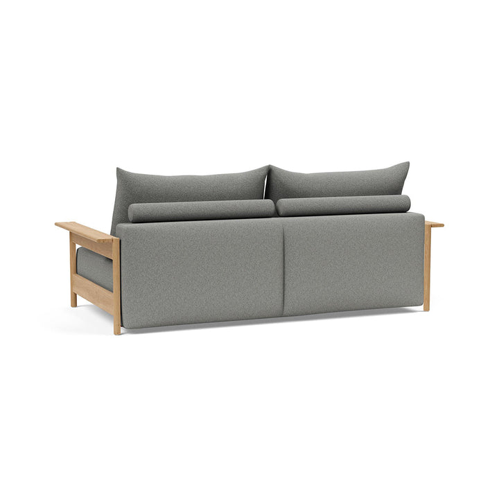 The Decorators: Canapea extensibila Malloy Wood Bouclé Ash Grey 150x200cm