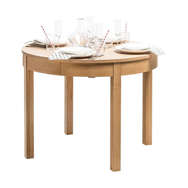 The Decorators: Masa dining rotunda extensibila VOX Simple 110/210x110cm, stejar