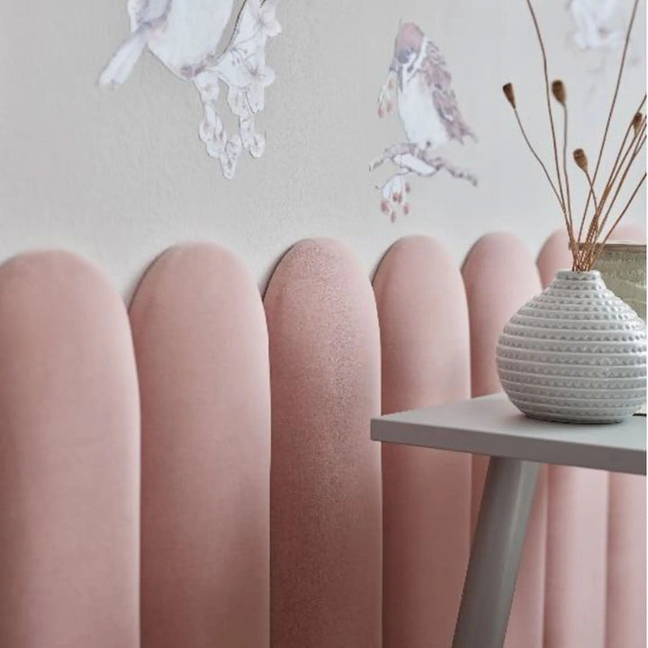 The Decorators: Panou tapitat Oval 1 Villo Soform Catifea bleumarin 15/60 cm