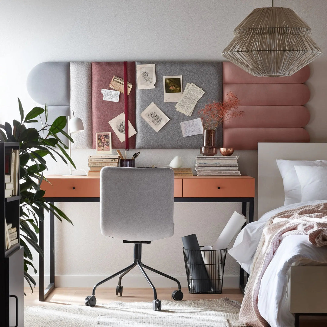 The Decorators: Panou tapitat Oval 1 Villo Soform Catifea gri 15/60 cm