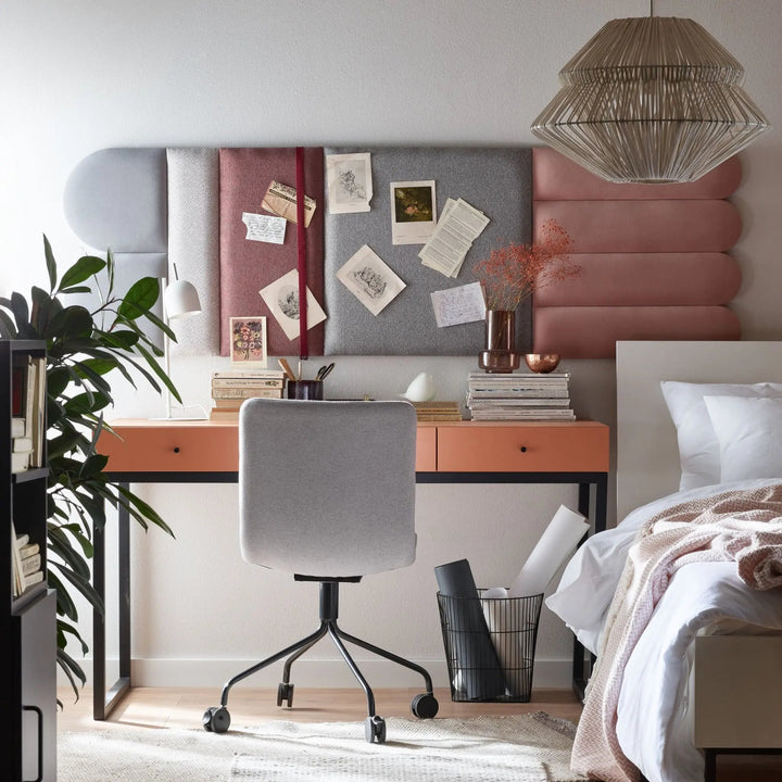 The Decorators: Panou tapitat Oval 1 Villo Soform Catifea gri 15/60 cm