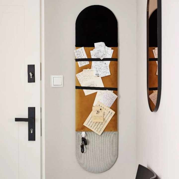 The Decorators: Panou tapitat Oval 2 Villo Soform Catifea galben 30/30 cm