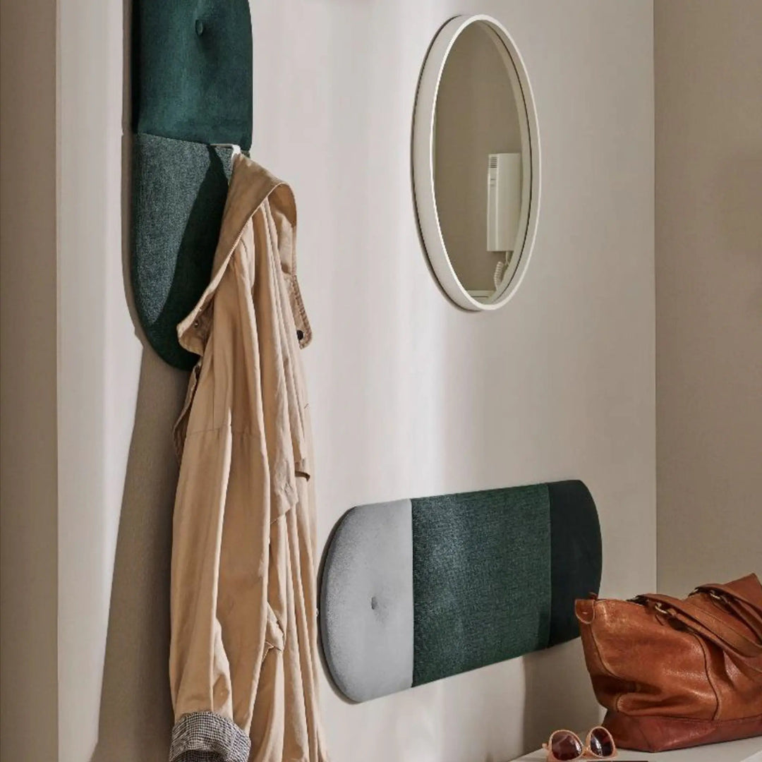 The Decorators: Panou tapitat Oval 2 Villo Soform Catifea gri 30/30 cm