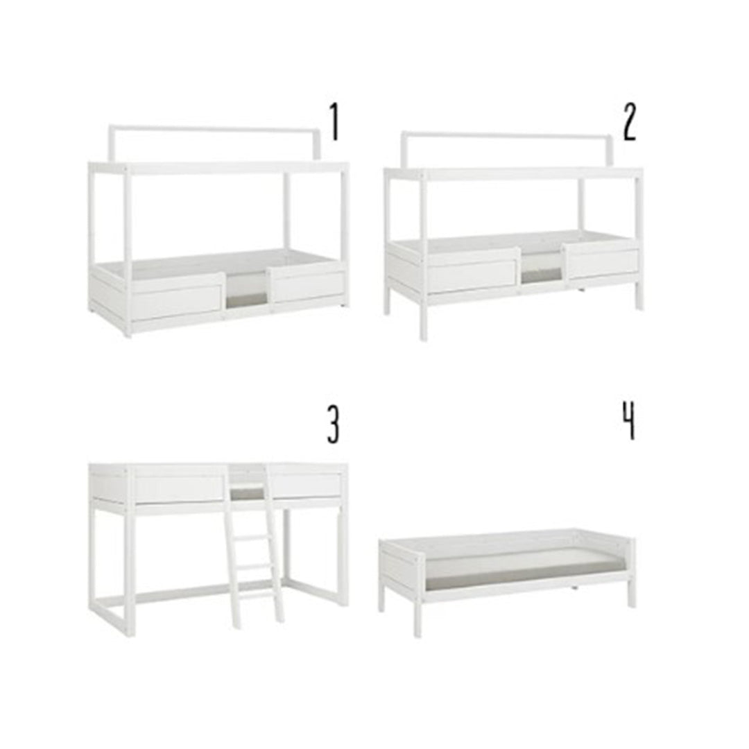 The Decorators: Pat copii 4 in 1, lemn de pin,  90x200 cm