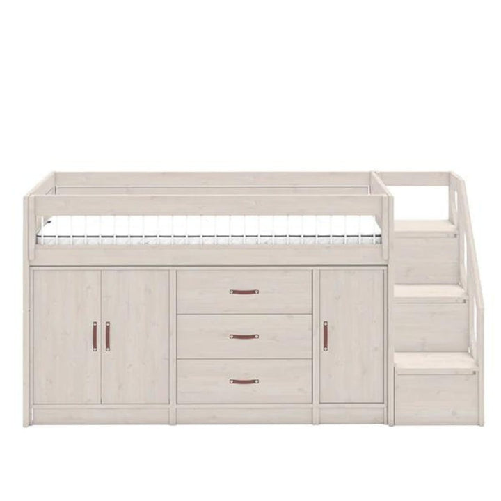 The Decorators: Pat semi-inalt cu depozitare, All-in-one, lemn de pin, 90x200 cm