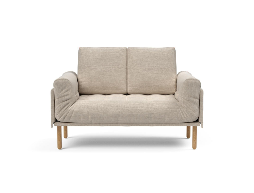 The Decorators: Canapea pat Rollo Stem Blida Sand Grey, saltea cu arcuri impachetate 80x200 cm