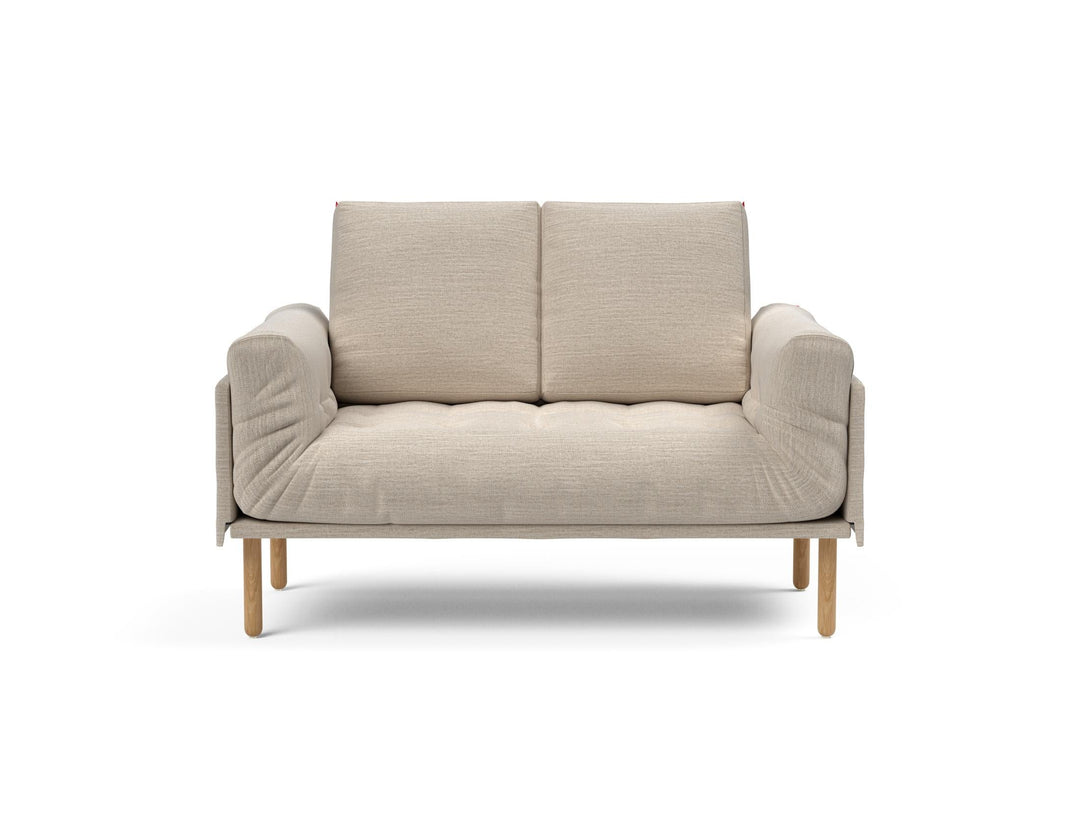 The Decorators: Canapea pat Rollo Stem Blida Sand Grey, saltea cu arcuri impachetate 80x200 cm