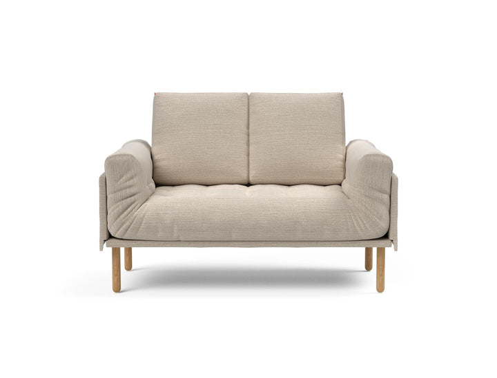 The Decorators: Canapea pat Rollo Stem Blida Sand Grey, saltea cu arcuri impachetate 80x200 cm