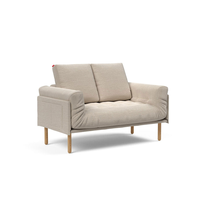 The Decorators: Canapea pat Rollo Stem Blida Sand Grey, saltea cu arcuri impachetate 80x200 cm