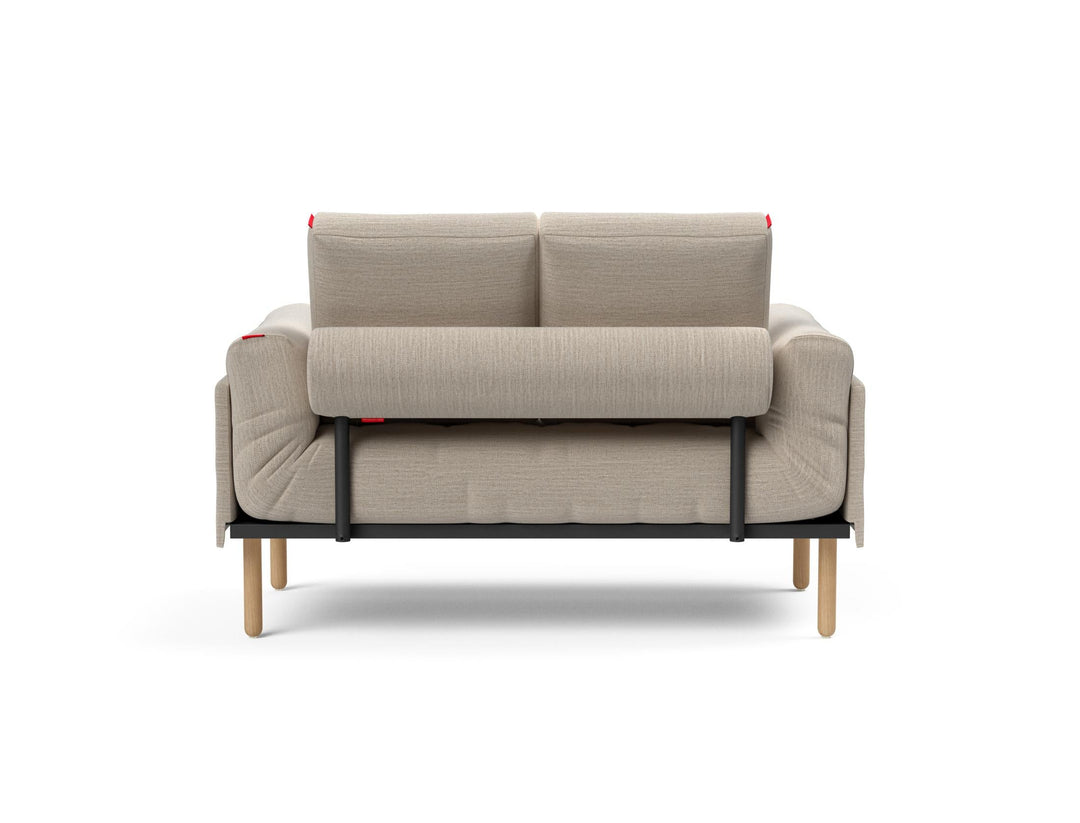The Decorators: Canapea pat Rollo Stem Blida Sand Grey, saltea cu arcuri impachetate 80x200 cm