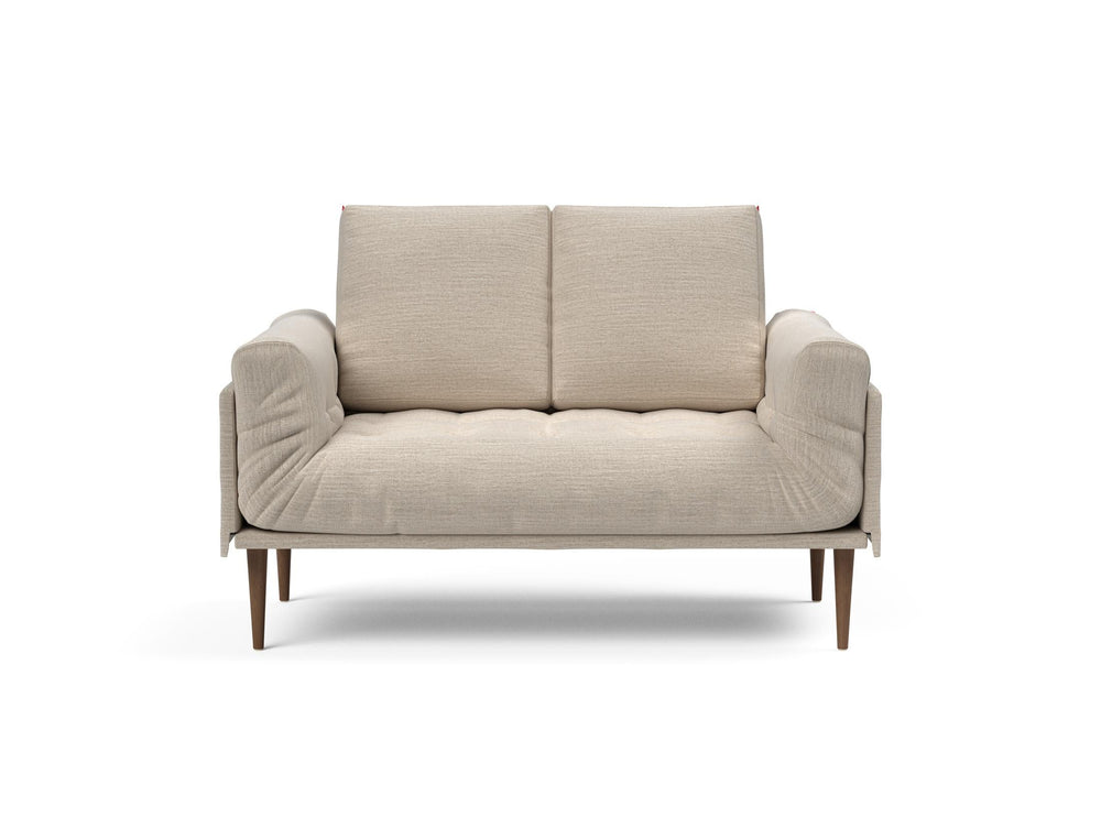 The Decorators: Canapea pat Rollo Styletto Blida Sand Grey, saltea cu arcuri impachetate