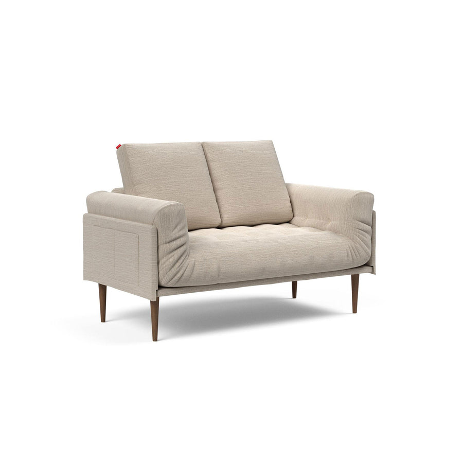 The Decorators: Canapea pat Rollo Styletto Blida Sand Grey, saltea cu arcuri impachetate