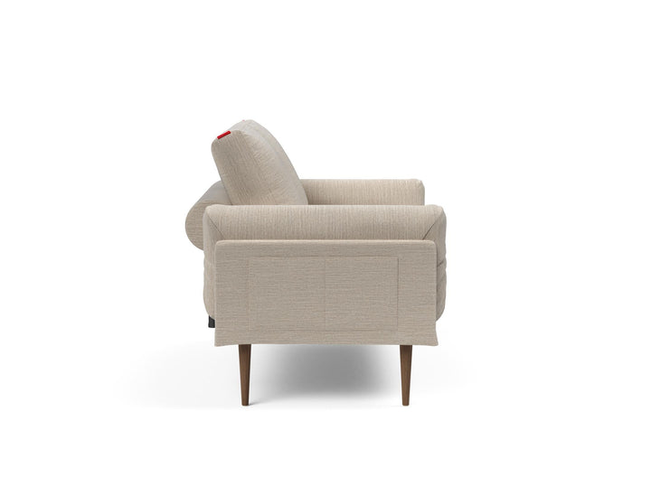 The Decorators: Canapea pat Rollo Styletto Blida Sand Grey, saltea cu arcuri impachetate